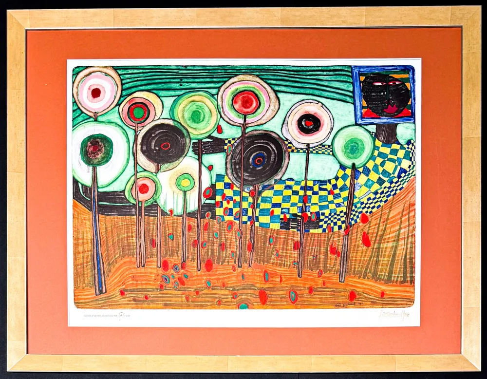 Litografía Hundertwasser - Friedensreich Hundertwasser (1928–2000) – Colour lithograph on paper – 1967