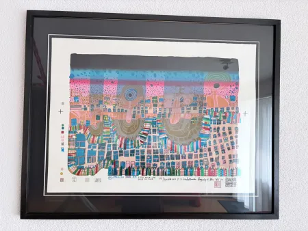 Serigrafía Hundertwasser - Town in Town, Stadt in der Stadt