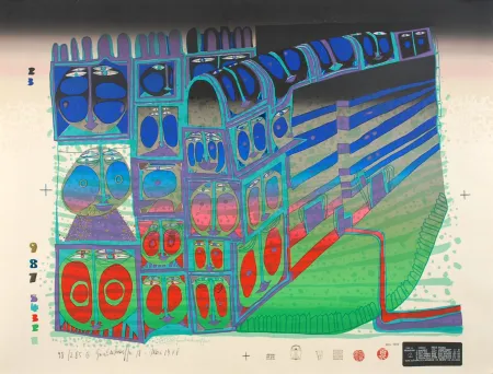 Serigrafía Hundertwasser - Train de nuit - Night train