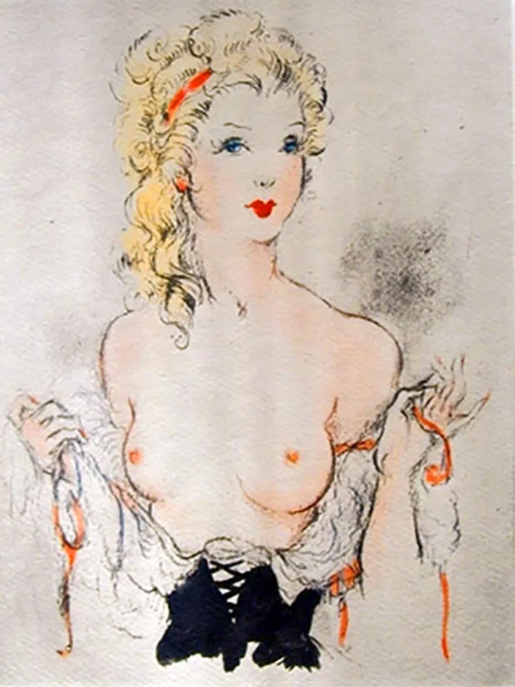 Libro Ilustrado Icart - Andréa de Nerciat : FÉLICIA OU MES FREDAINES. 20 eaux-fortes par Louis Icart (1947).