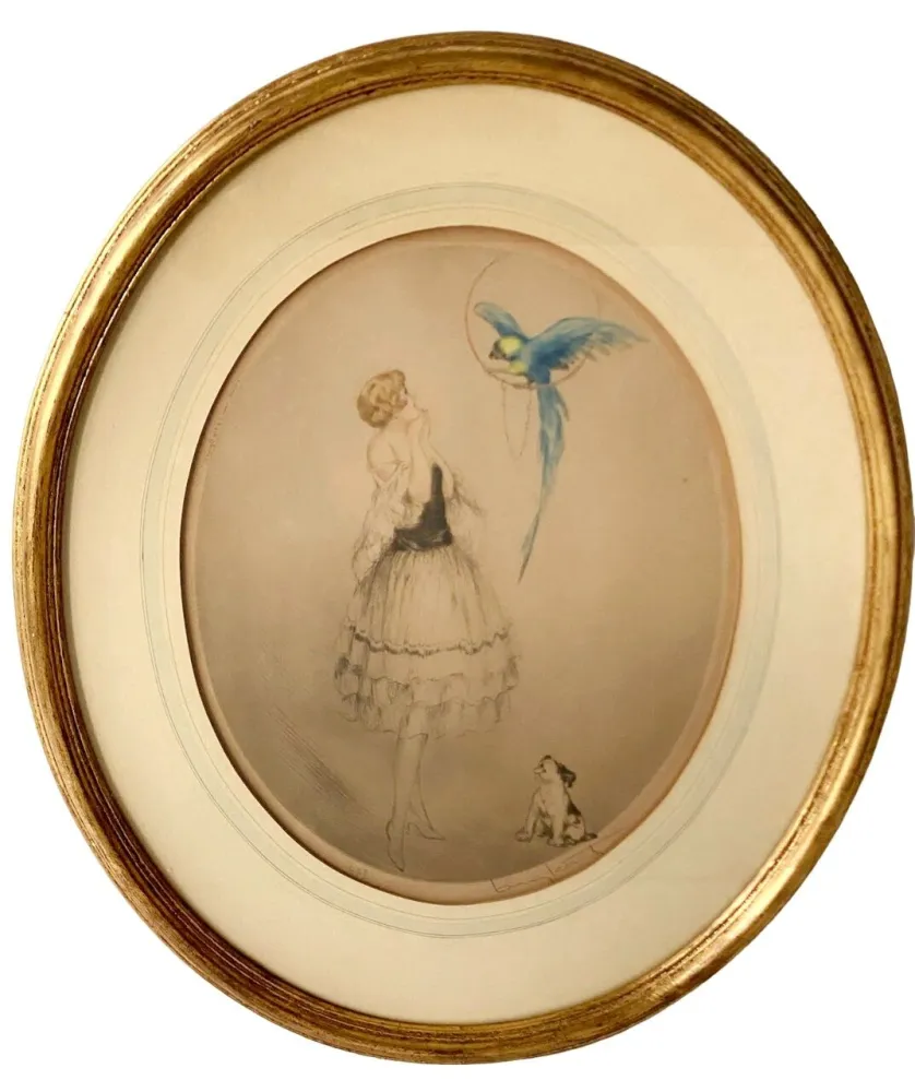 Aguafuerte Y Aguatinta Icart - Blue Parrot