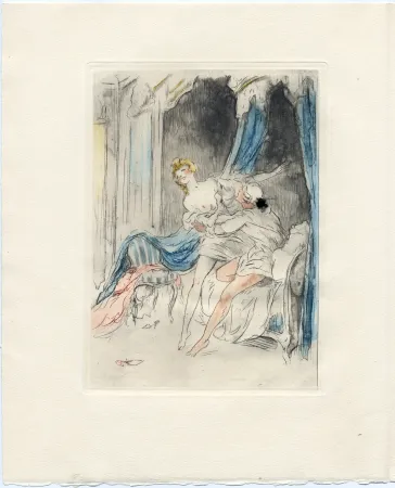 Libro Ilustrado Icart - Crébillon : LA NUIT ET LE MOMENT. 25 eaux-fortes de Louis Icart (1946).