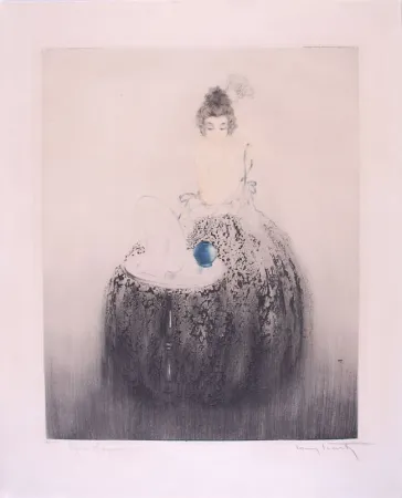 Aguafuerte Icart - Spanish Comb (Blue vanity) - Peigne Espagnol