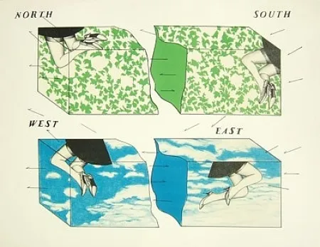 Litografía Ikeda - Nord - Sud - Est - Ovest