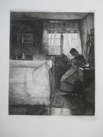 Grabado Ilsted - Bedchamber Interior