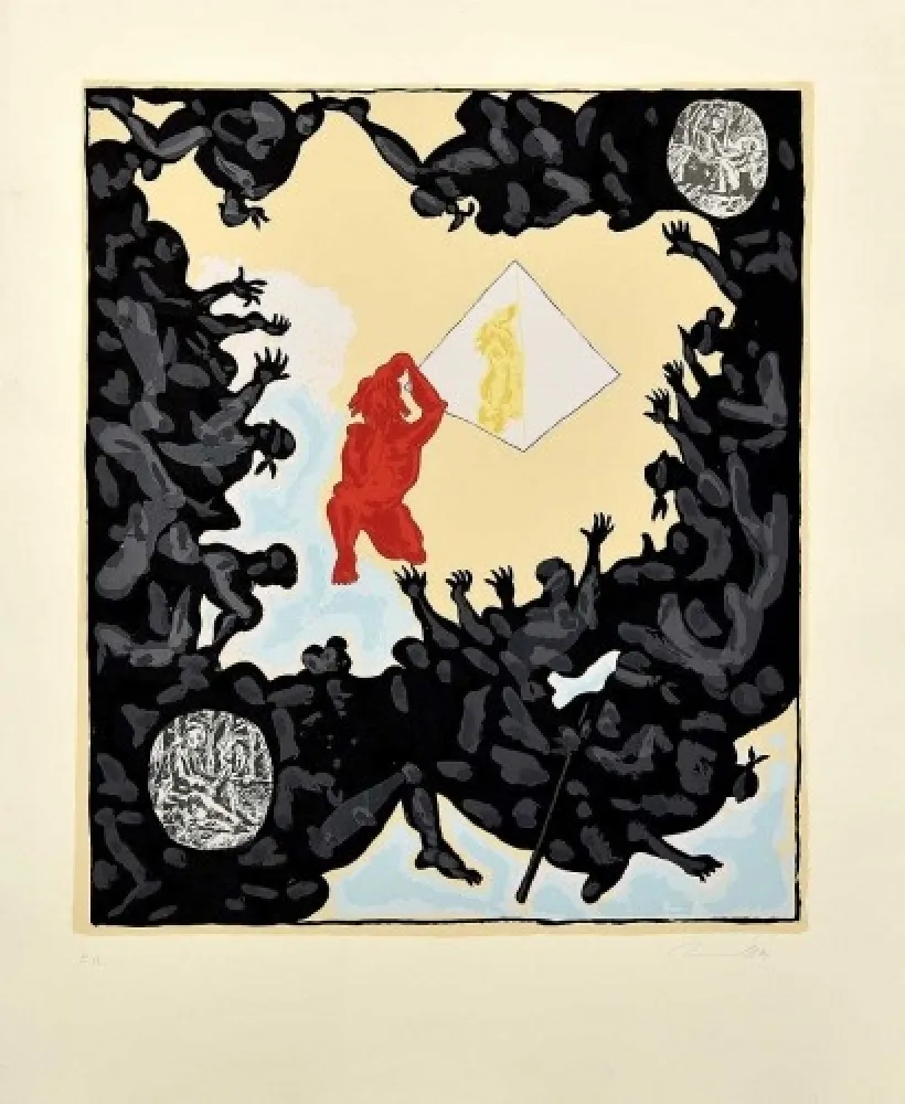 Múltiple Immendorff - Ohne Titel / AT-Spiegelgrafik