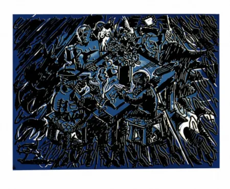 Linograbado Immendorff - Söhne der Sonne I