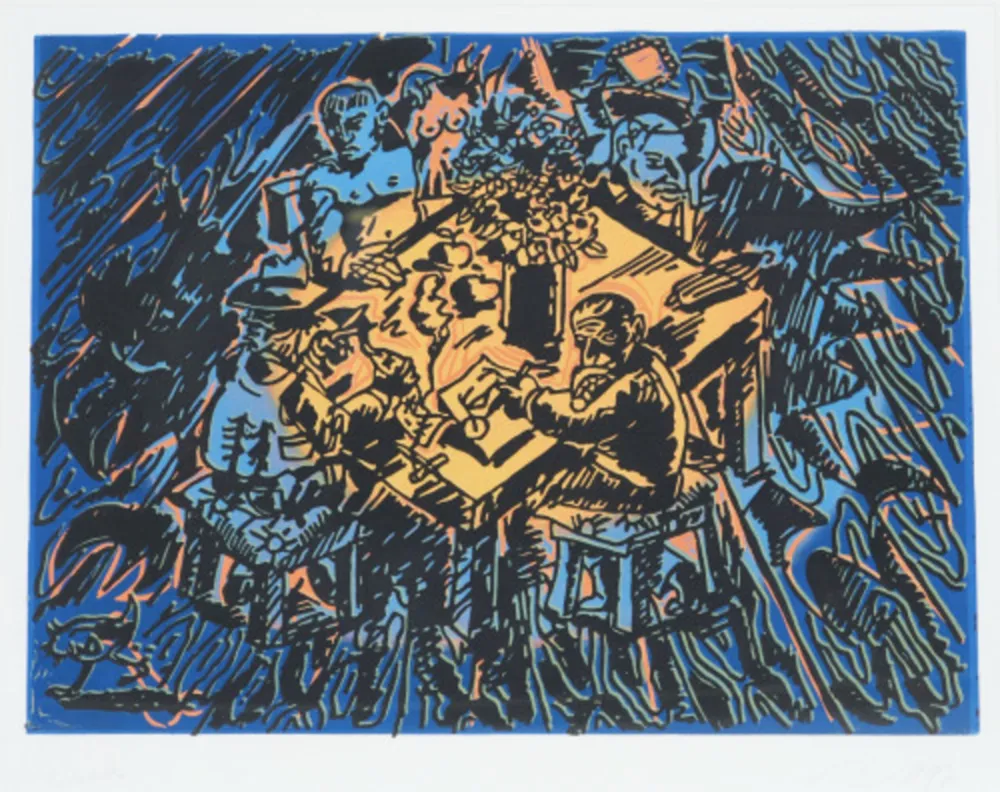 Linograbado Immendorff - Söhne der Sonne II