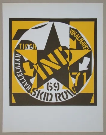 Litografía Indiana - Autoportrait 69