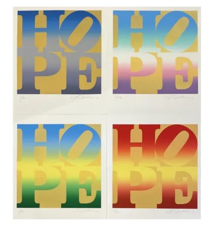 Serigrafía Indiana - Four Seasons of Hope (Gold), 2012