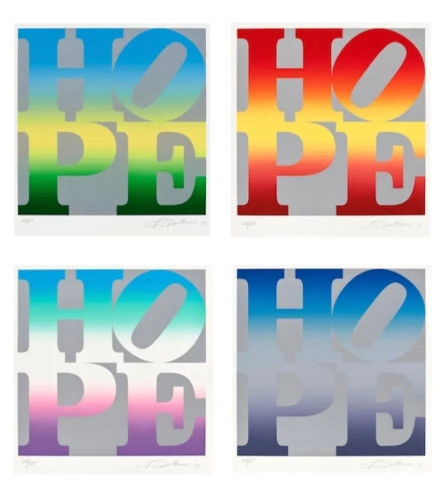 Serigrafía Indiana - Four Seasons of Hope (Silver), 2012