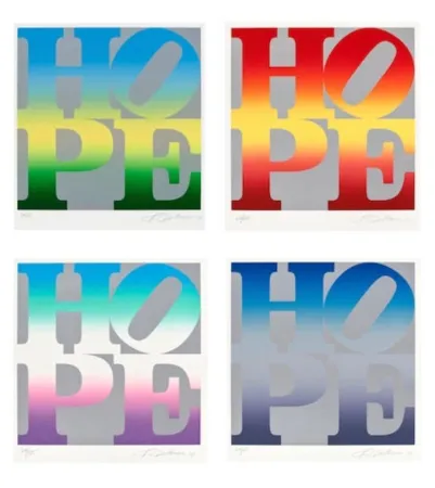 Serigrafía Indiana - Four Seasons of Hope (Silver), 2012