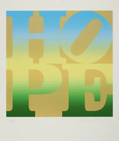 Serigrafía Indiana - Four Seasons of Hope: Summer (Gold)