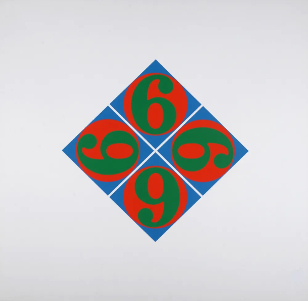 Serigrafía Indiana - Four Sixes, 1969 - hand-signed