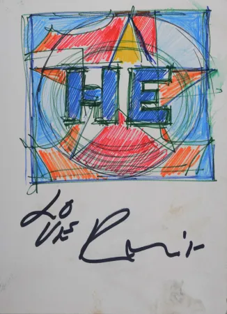 Monotipo Indiana - HE Study, circa 1960 - Hand-signed