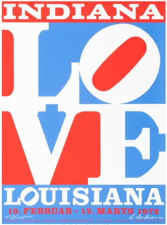 Serigrafía Indiana - Louisiana, LOVE, 1972 - Hand-signed