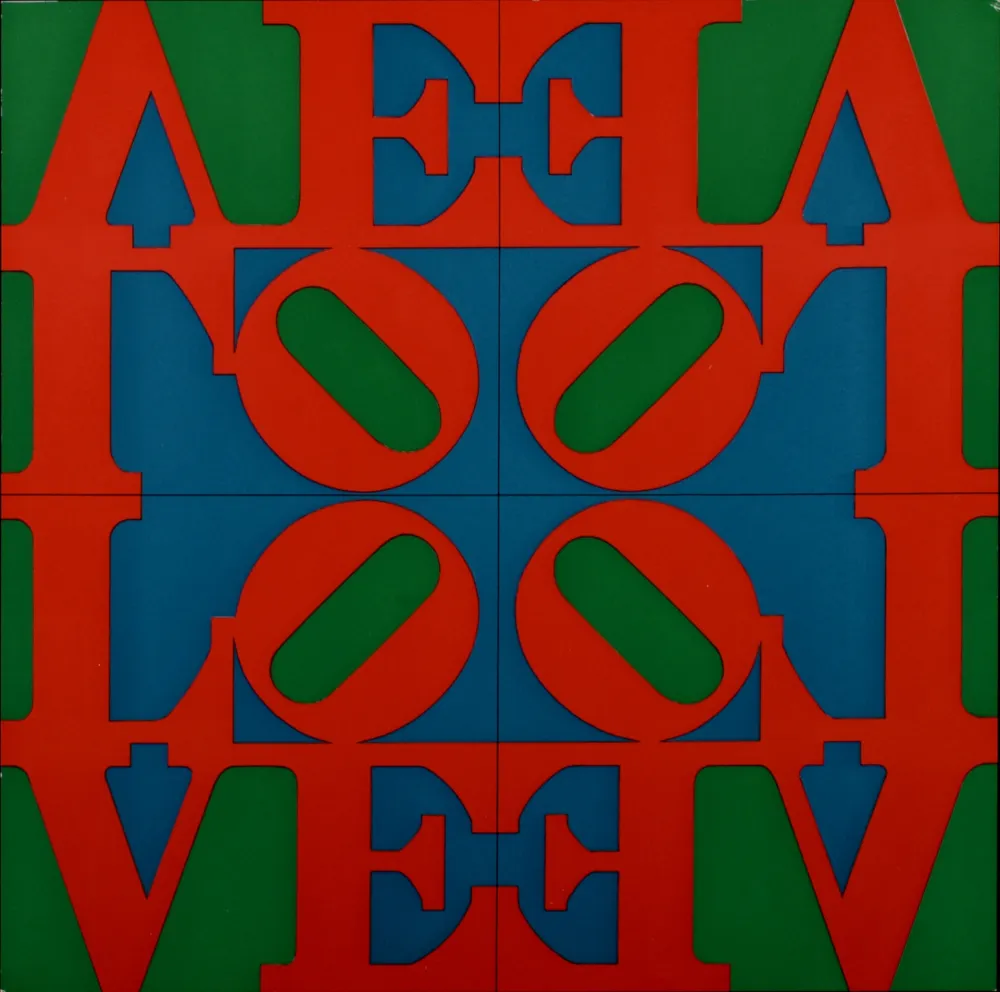 Serigrafía Indiana - Love Wall, 1967 - Very scarce!