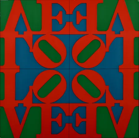 Serigrafía Indiana - Love Wall, 1967 - Very scarce!