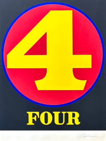 Serigrafía Indiana - Robert Indiana (1928–2018) - Four, from numbers - Screenprint in colors on Schoellers Parole paper - 1968