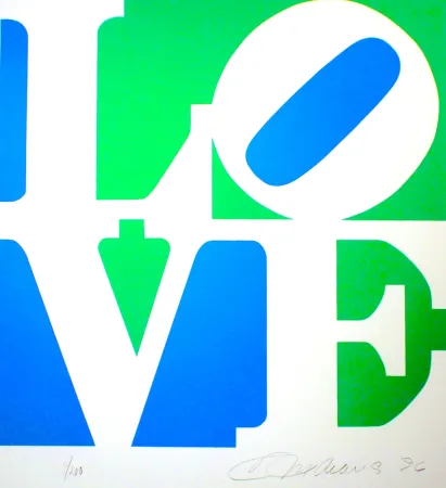 Litografía Indiana - The Book of Love #8 (green/blue)