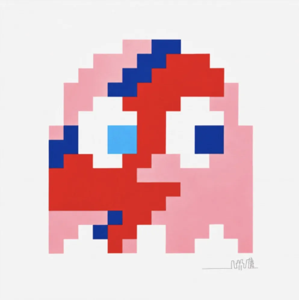 Serigrafía Invader - Aladdin Sane (Pinky)