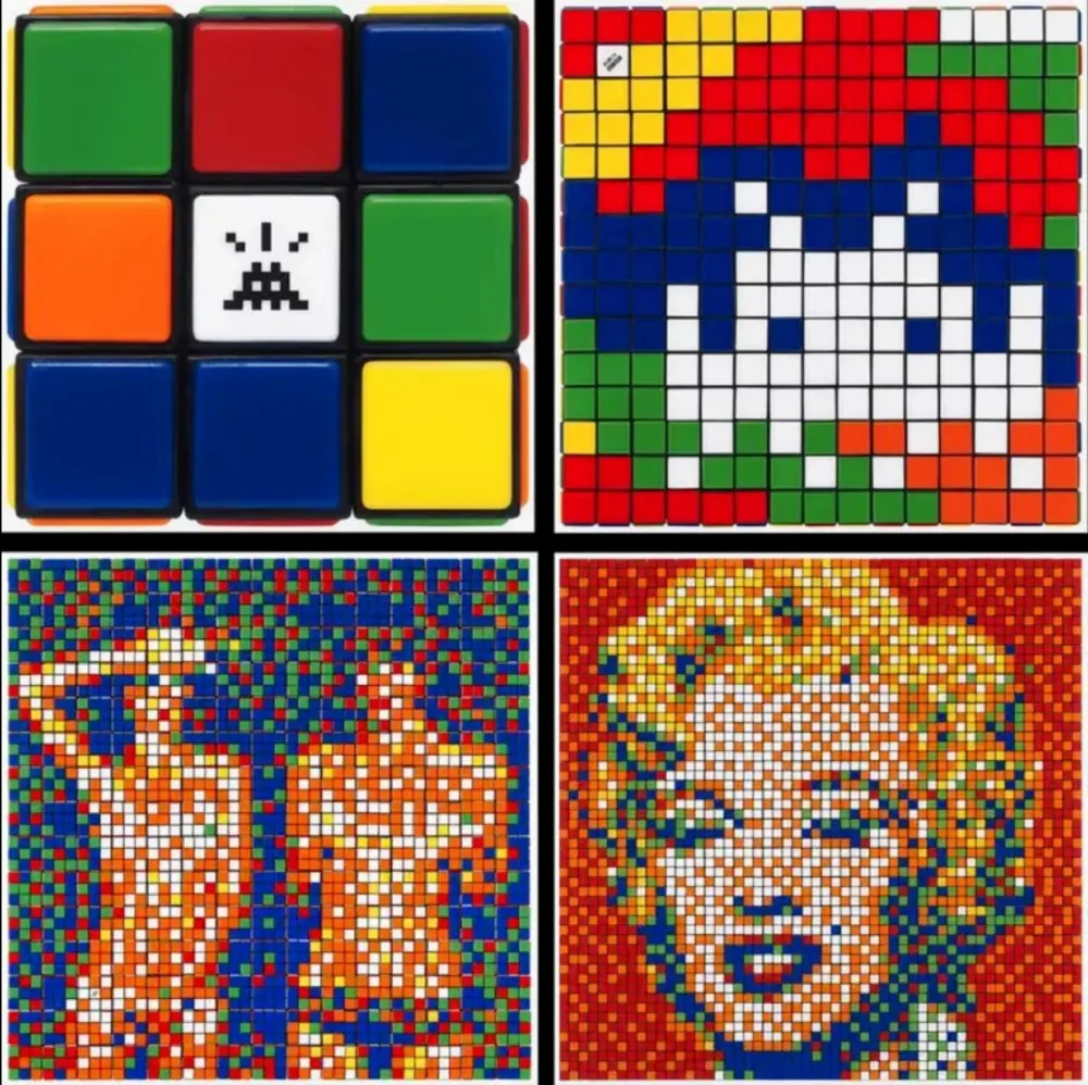 Múltiple Invader - Rubikcubism (set of 4)