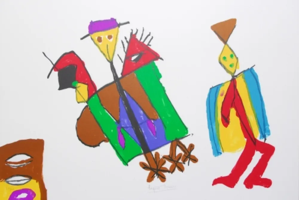 Litografía Ionesco - A bord de la nef des fous