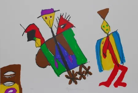 Litografía Ionesco - FIGURES