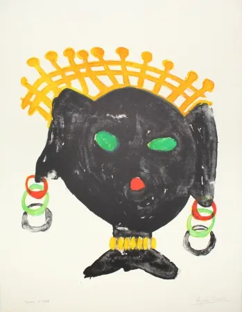 Litografía Ionesco - La reine noire