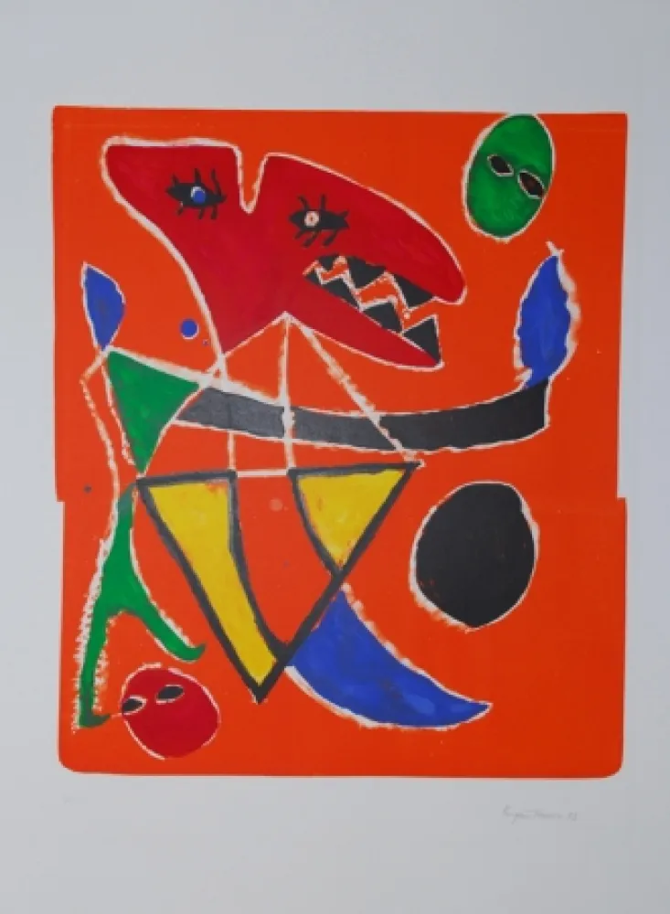 Litografía Ionesco - Le mordant