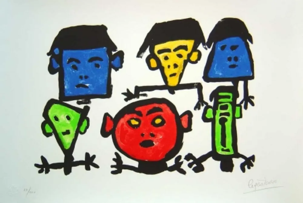 Litografía Ionesco - Les spectateurs