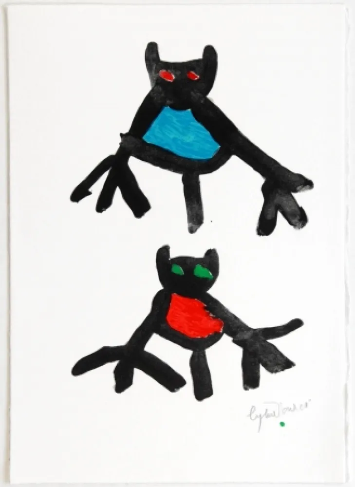 Litografía Ionesco - New Year's Card 1987 / 1988