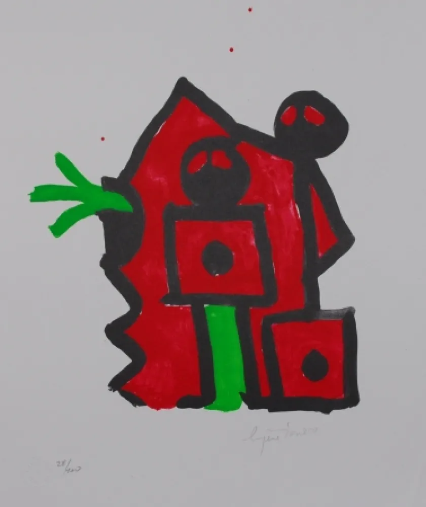 Litografía Ionesco - Rouge au noir