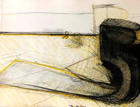 Litografía Iseli - Liegende Funf