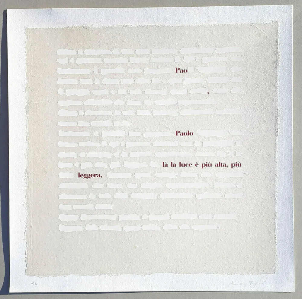 Serigrafía Isgro - Cancellature (la luce è più alta)