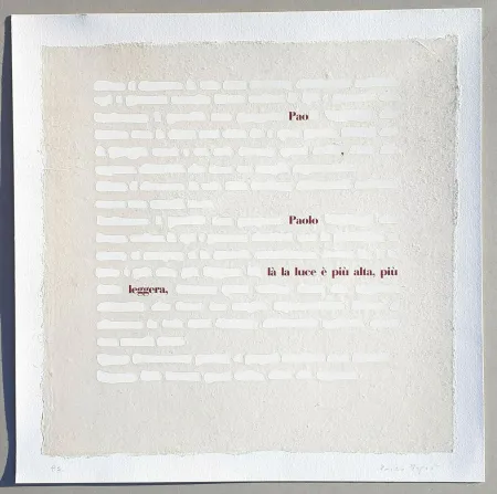 Serigrafía Isgro - Cancellature (la luce è più alta)