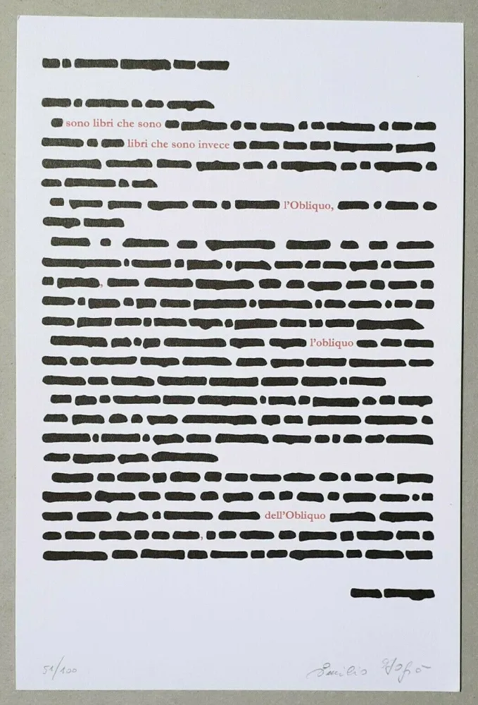 Litografía Isgro - Obliquo