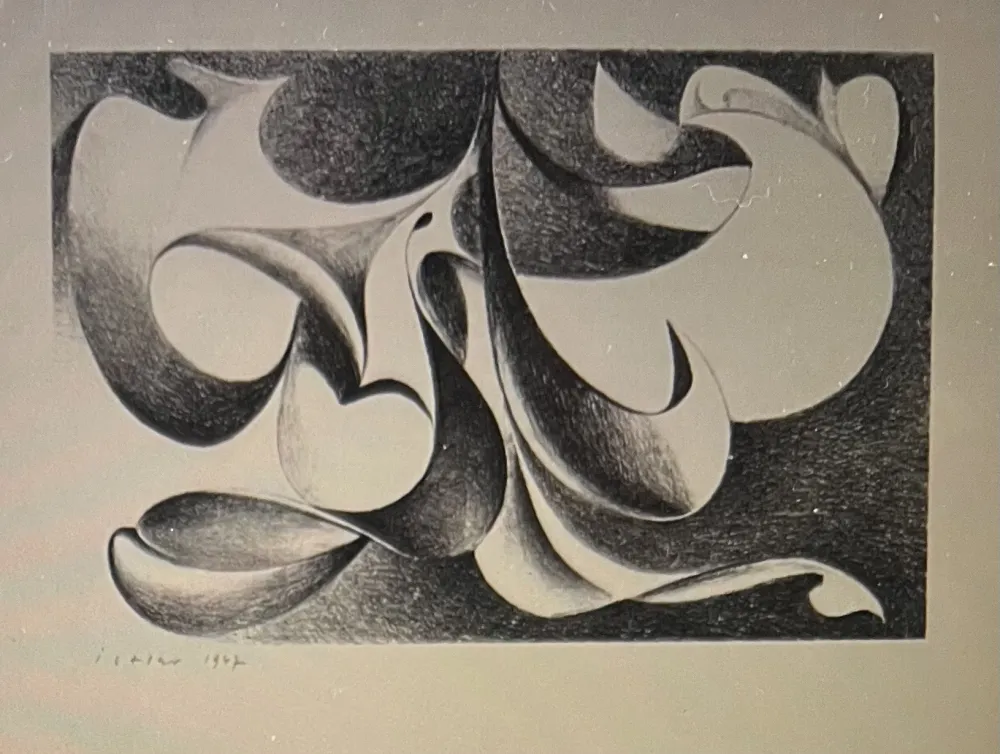 Litografía Istrati - Composition abstraite Rare Lithographie de 1947