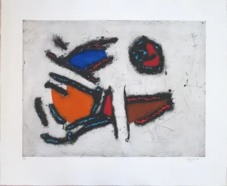 Aguafuerte Jacobsen - La Seine - Les Poissons