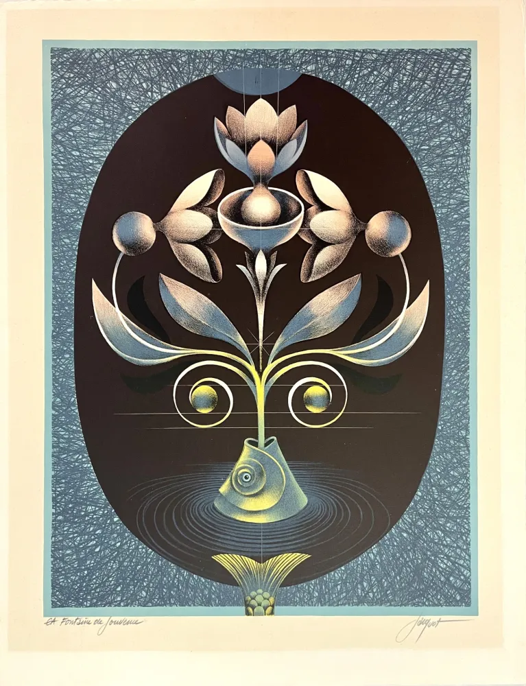 Litografía Jacquot - Fontaine de Jouvence