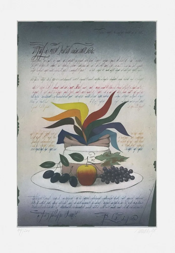 Aguafuerte Y Aguatinta Janak - Komposition mit Früchten