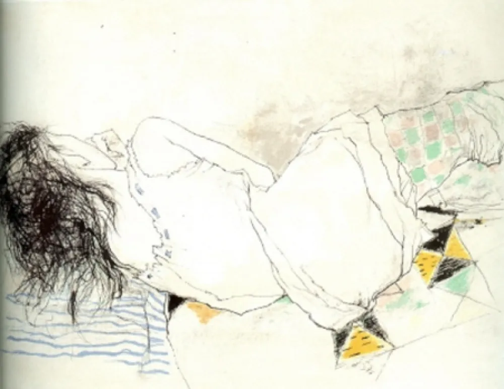 Litografía Jansem - Stephanie au Collant Damier