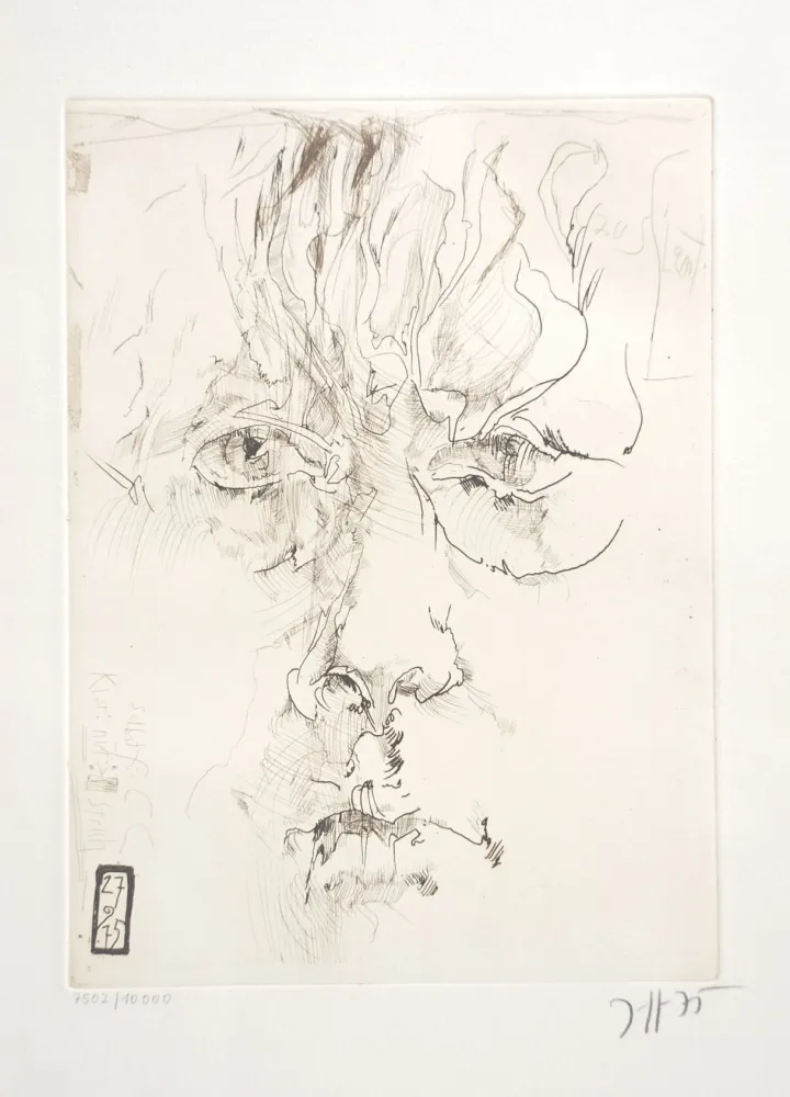 Aguafuerte Janssen - Autoportrait