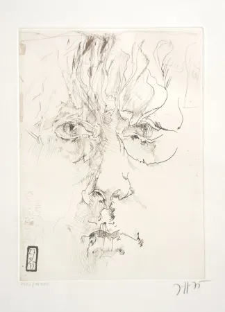 Aguafuerte Janssen - Autoportrait