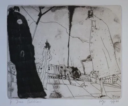 Grabado Janssen - Bahnsteig