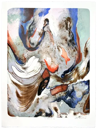 Litografía Jarrosson - L'atelier le soir 