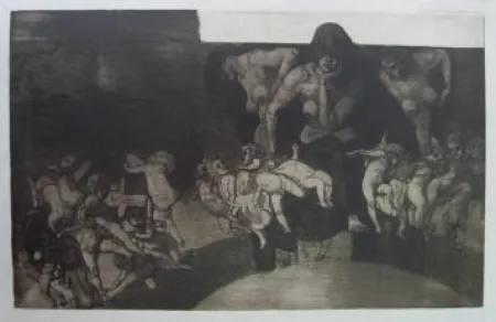 Aguafuerte Y Aguatinta Jettmar - Nacht und Träume / Night and Dreams