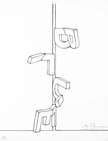 Litografía Johns - Bent Blue