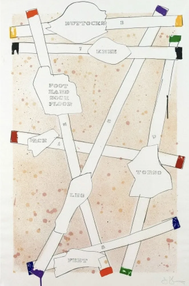 Litografía Johns - Sketch from Untitled I