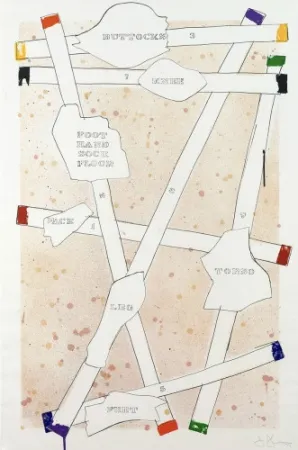 Litografía Johns - Sketch from Untitled I